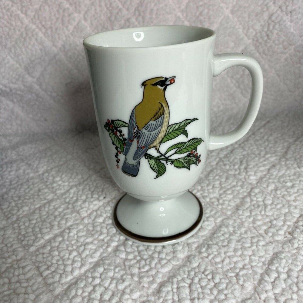 Vintage Fred Roberts Cedar Waxwing Pedestal Irish